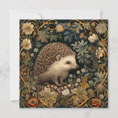 Cute Hedgehog in the Style of William Morris Invitation (Front)