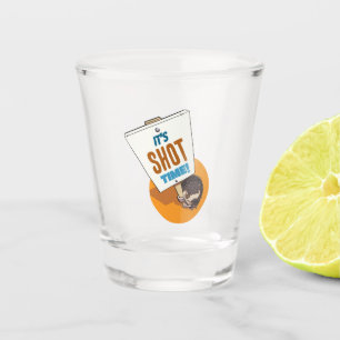 Cute Hedgehog It's Shot Time! Picket Sign Cartoon Glass