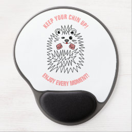 Cute Hedgehog. Keep Your Chin Up! Gel Mouse Pad