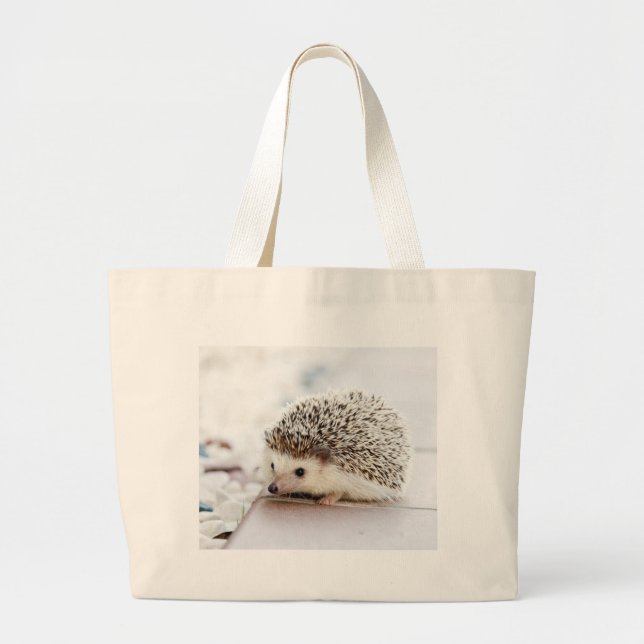 Cute Hedgehog Large Tote Bag (Front)