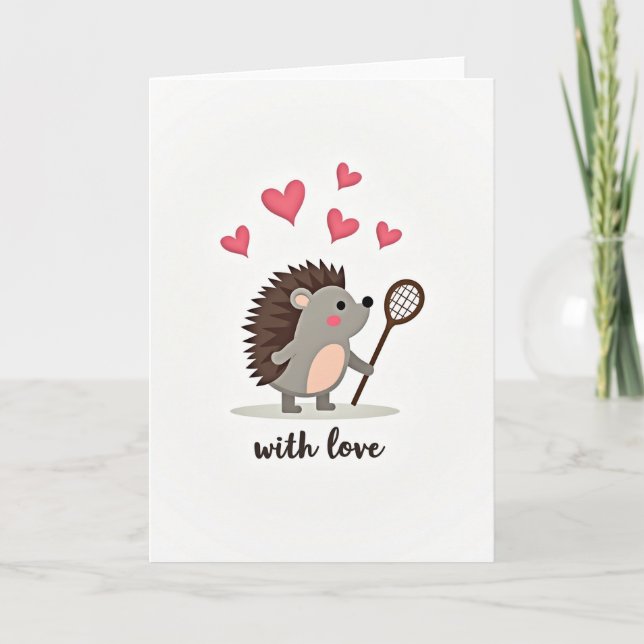 Cute Hedgehog Love Card (Front)