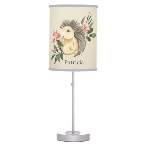 cute hedgehog lovers add name table lamp