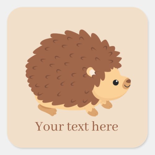 cute hedgehog lovers add text square sticker
