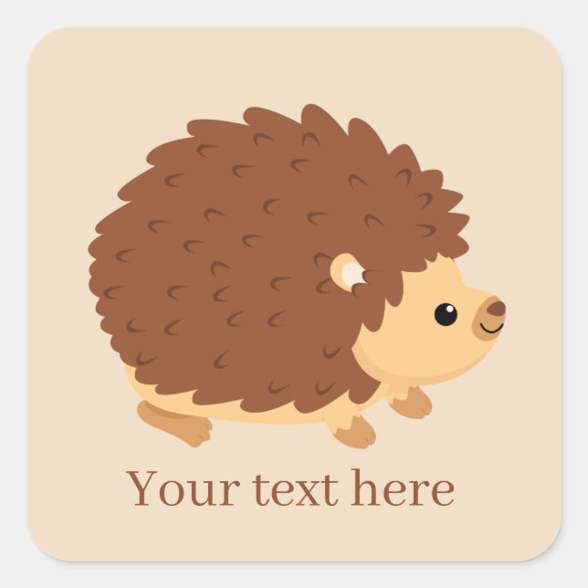 cute hedgehog lovers add text square sticker (Front)