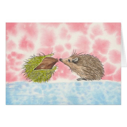Cute Hedgehog Lovers Card! (Front Horizontal)