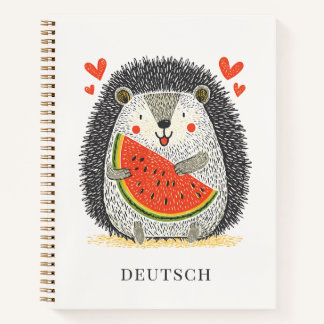 Cute Hedgehog Loves Watermelon Notebook