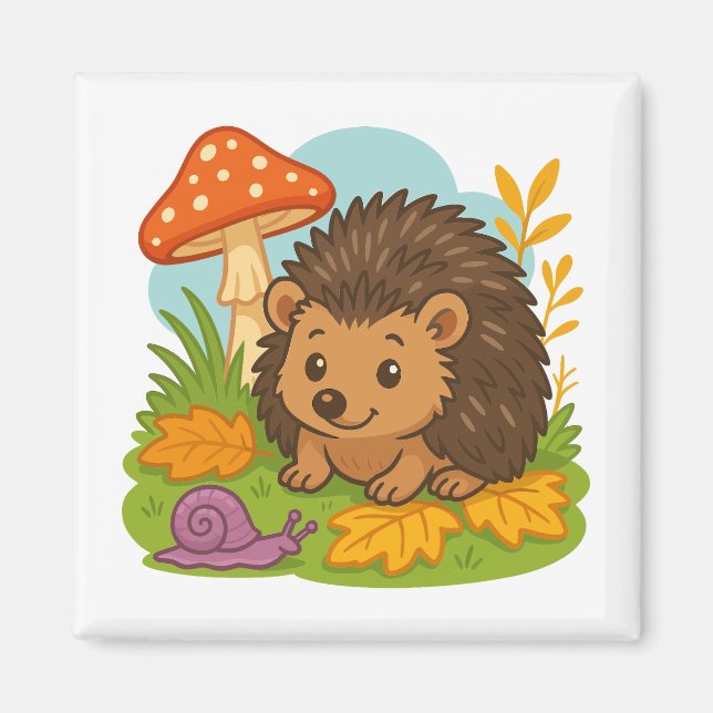 Cute Hedgehog Magnet (Front)
