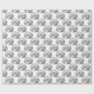 Cute Hedgehog Matte Wrapping Paper, 30 in x 6 ft Wrapping Paper