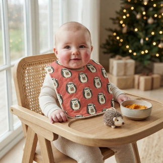 Cute Hedgehog Merry Christmas Baby Bib