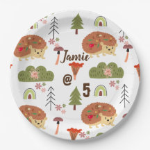 Cute Hedgehog Nature Floral Rainbow Pattern