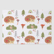 Cute Hedgehog Nature Floral Rainbow Pattern