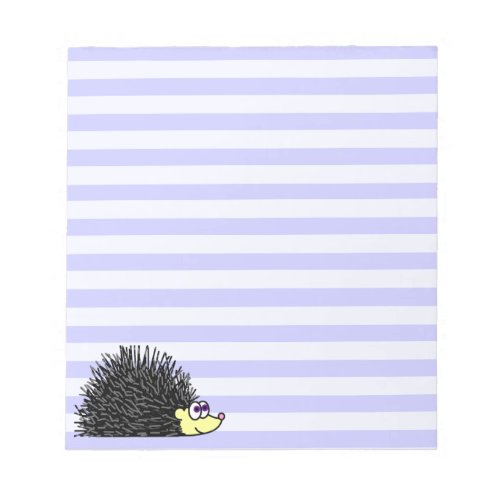 Cute Hedgehog Notepad _ Blue Stripe