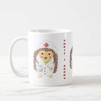 Cute hedgehog nurse coffee mug