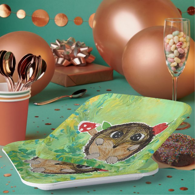 Cute Hedgehog Paper Plates (Multi)