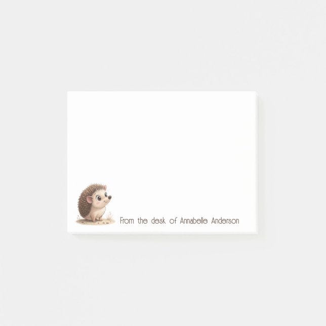 Cute Hedgehog Personalize Notes (Front)