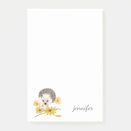 Cute Hedgehog Personalize Post_it Notes