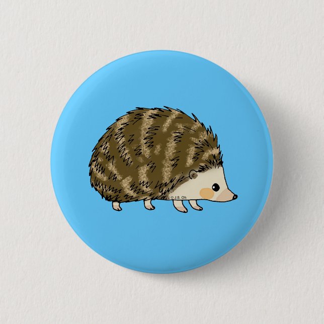 Cute hedgehog pinback button (Front)