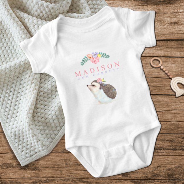 Cute Hedgehog Pink Baby Girl Bodysuit (Creator Uploaded)