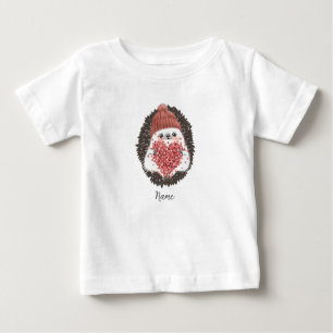 Cute Hedgehog Pink Heart Name Baby T-Shirt