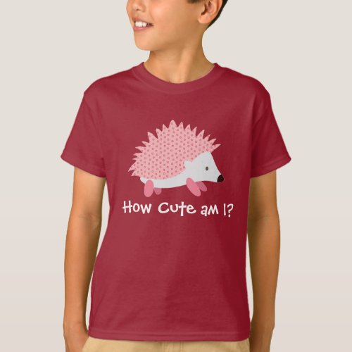 cute hedgehog pink tshirt
