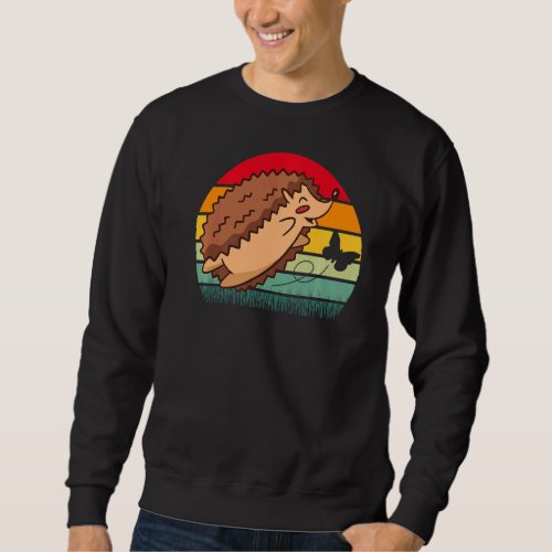 Cute Hedgehog Playing With Butterfly Sweatshirt