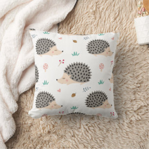 cute Hedgehog printed Throw Pillow