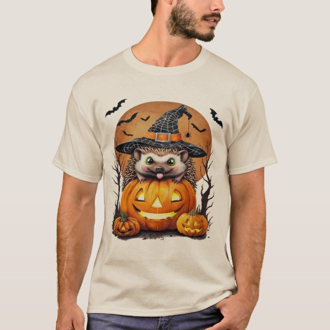 Cute Hedgehog Pumpkin Design | Perfect for Lovers  T-Shirt (Front)