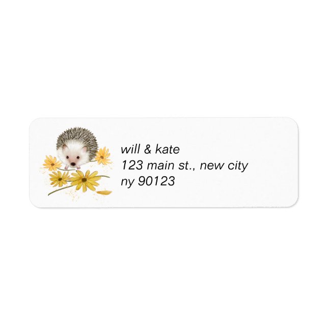 Cute Hedgehog Return Address Labels (Front)