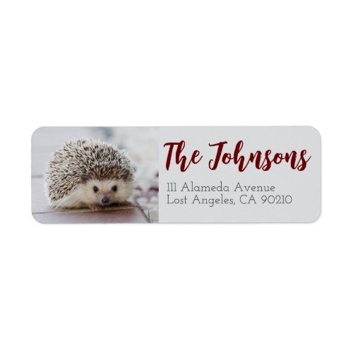 Cute Hedgehog Return Address Labels Animal