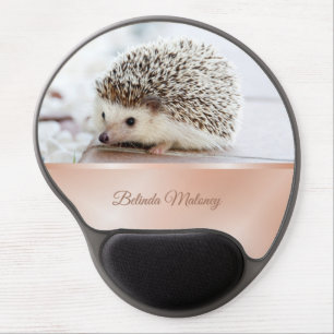 Cute Hedgehog Rose Gold Gel Mouse Pad