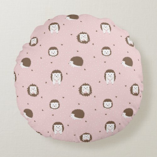 Cute Hedgehog Round Pillow
