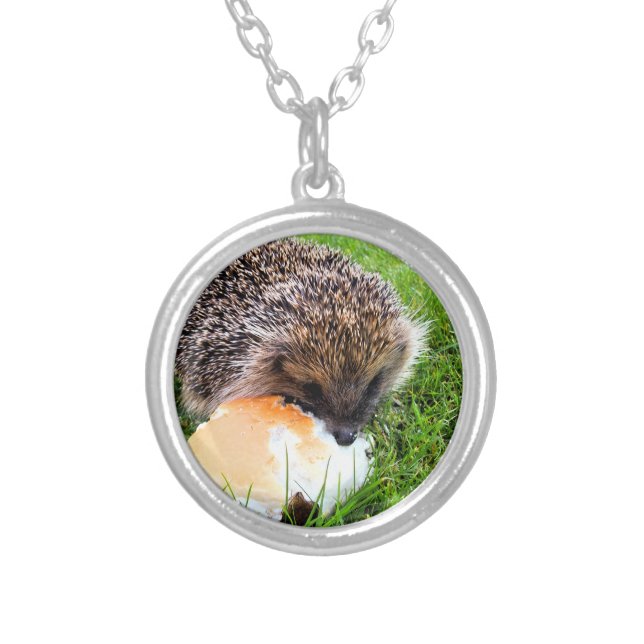 CUTE HEDGEHOG SILVER PLATED NECKLACE (Front)