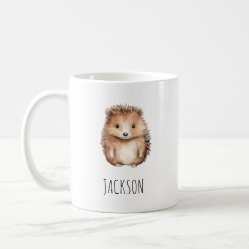 Cute Hedgehog Simple monogram Coffee Mug