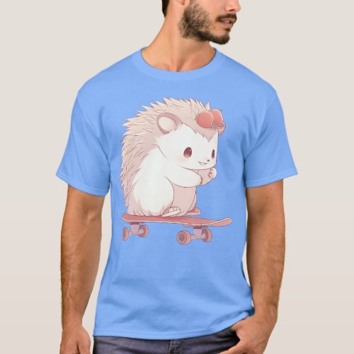 Cute hedgehog skating 2 T_Shirt