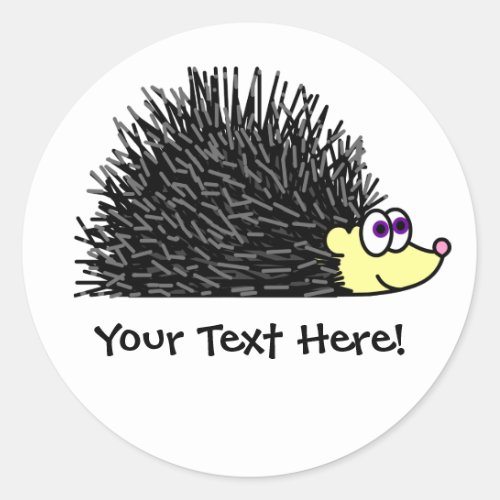 Cute Hedgehog Stickers  Label _ Customizable