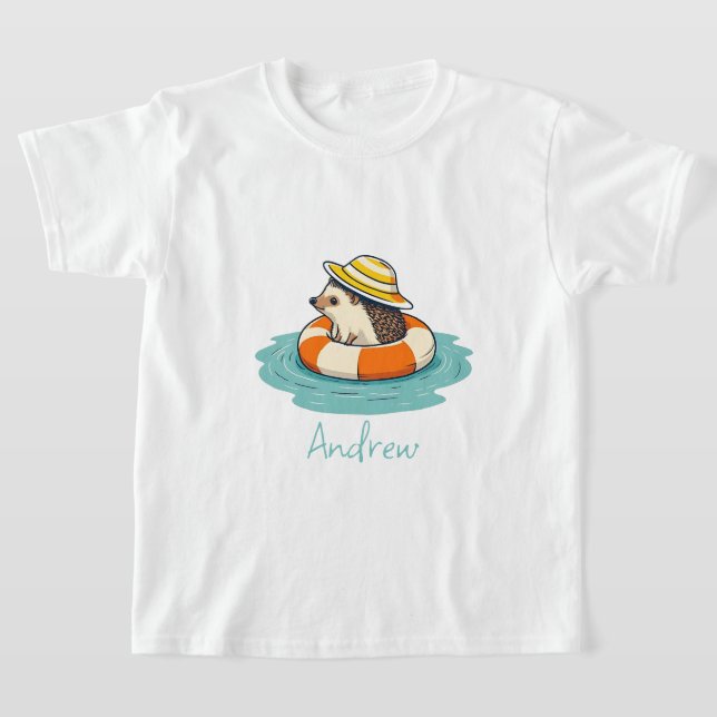  Cute Hedgehog Summer vacation Beach T-Shirt (Laydown)