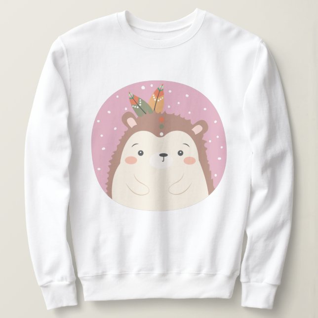 Cute Hedgehog Sweatshirt (Design Front)