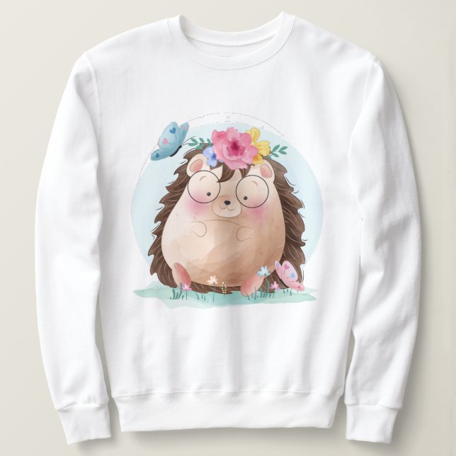Cute Hedgehog Sweatshirt (Design Front)