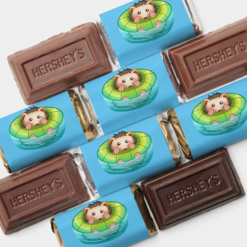 cute hedgehog swimming  hersheys miniatures