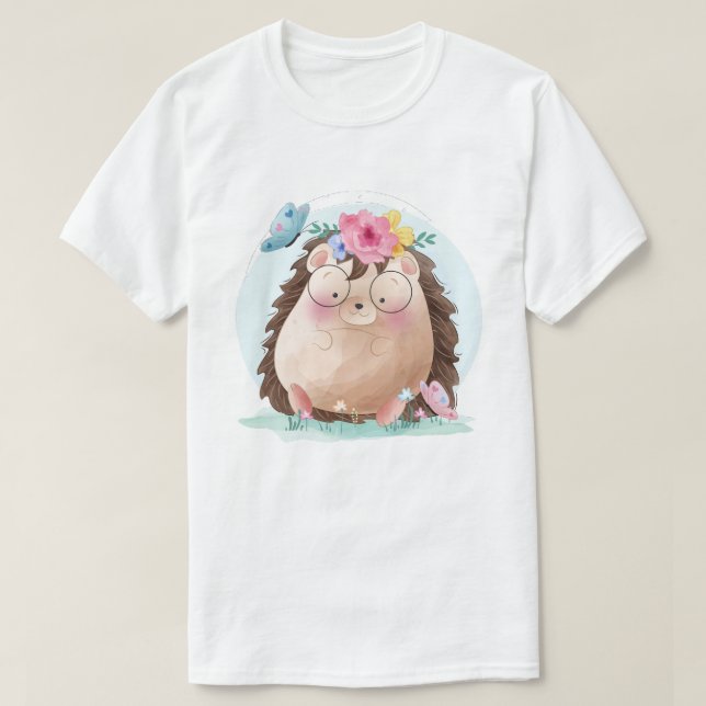 Cute Hedgehog T-Shirt (Design Front)