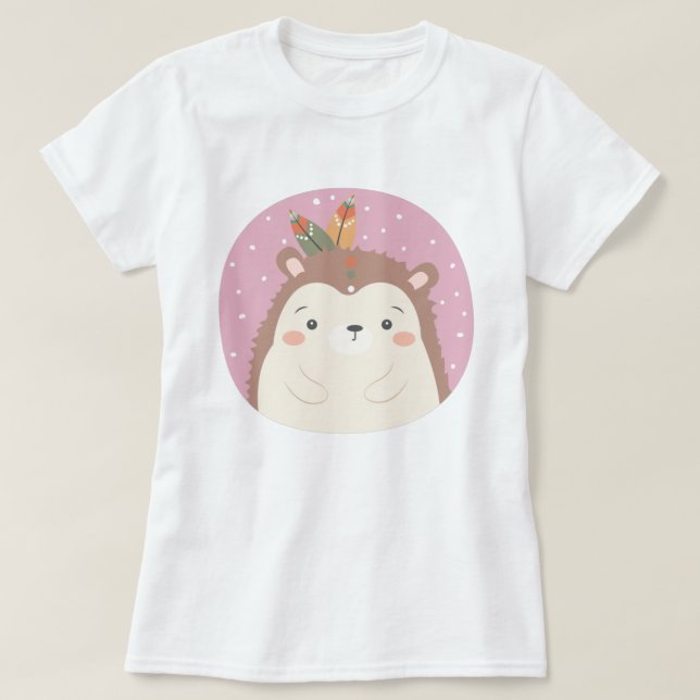 Cute Hedgehog T-Shirt (Design Front)