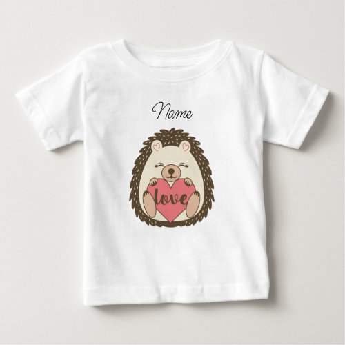 Cute hedgehog t_shirt with heart