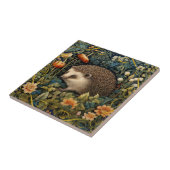 Cute Hedgehog Tapestry William Morris Style Ceramic Tile (Side)