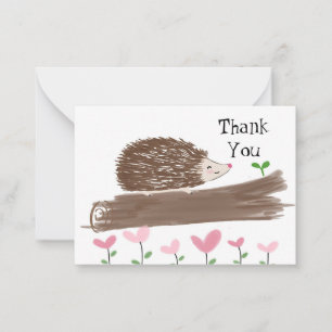 Cute Hedgehog Thank You Card