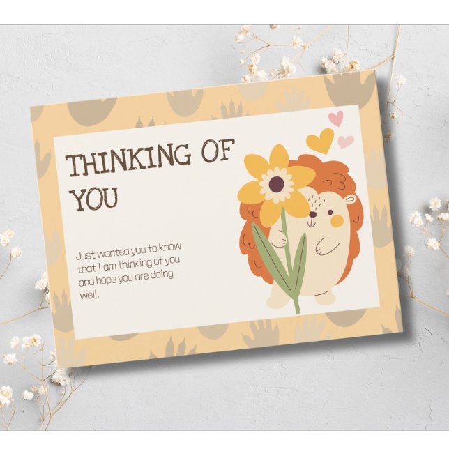Cute Hedgehog Thinking Of You Postcard (Creator Uploaded)