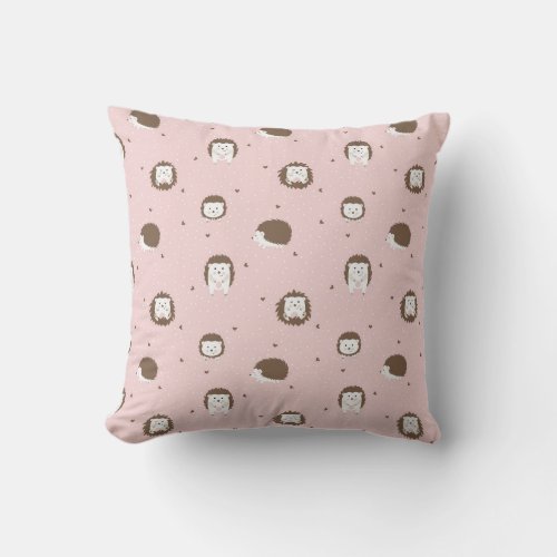 Cute Hedgehog Throw Pillow