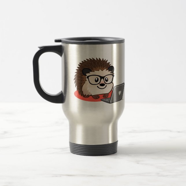 Cute Hedgehog Travel Mug (Left)