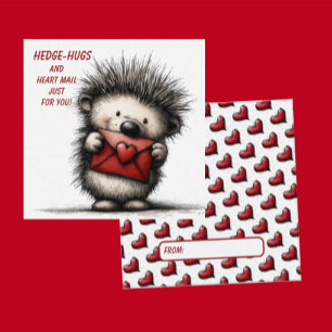 Cute Hedgehog Valentine Card 
