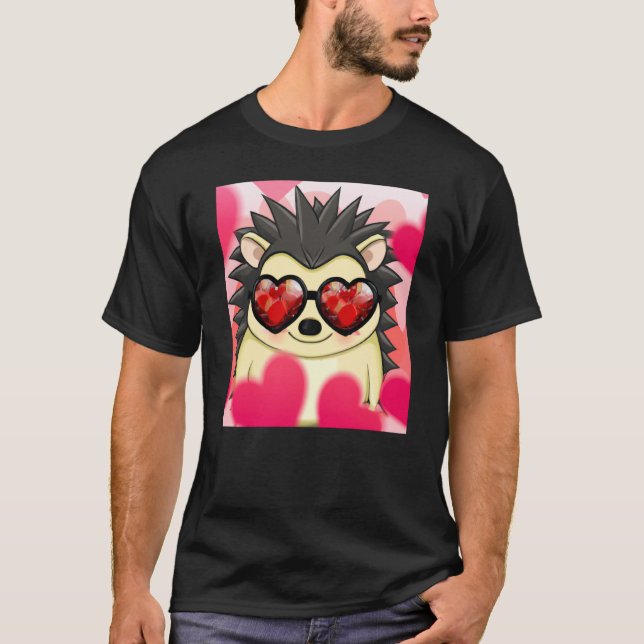 Cute Hedgehog  Valentines Day 2023 T-Shirt (Front)