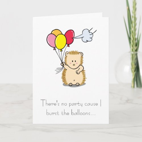 Cute Hedgehog with Balloons Birthday Card
